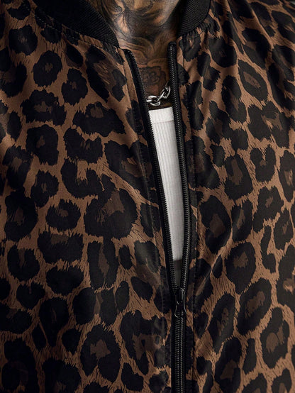 Manfinity CasualCool Men's Plus Size Leopard Print Jacket