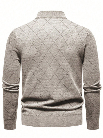 Marcello Vane Men's Lightweight Half-Zip Knit Sweater, Long Sleeve Pullover, Fall/Winter