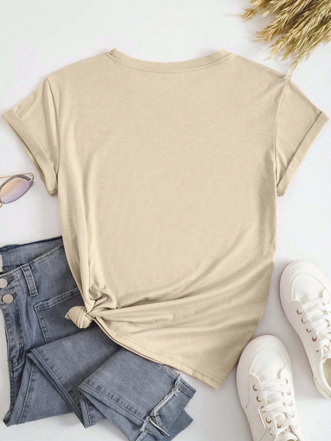 Maweii Plus Size Summer Casual Letter Graphic Tee Graphic Tees Women Tops