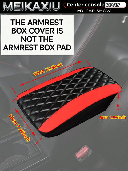 MEIKAXIU PU Leather 3D Embroidered Car Armrest Box Cover 32x19CM Size Dedicated Armrest Box Protector Car Interior Accessories For Women