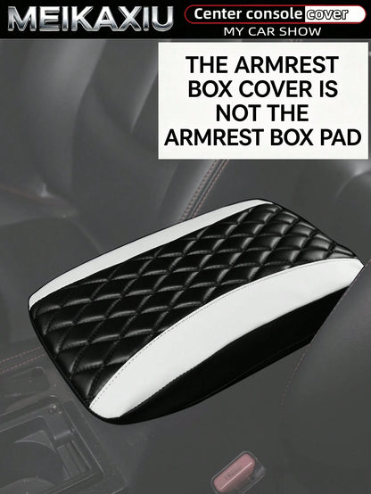 MEIKAXIU PU Leather 3D Embroidered Car Armrest Box Cover 32x19CM Size Dedicated Armrest Box Protector Car Interior Accessories For Women