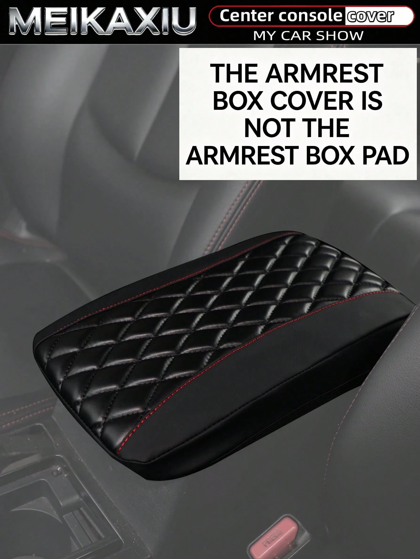 MEIKAXIU PU Leather 3D Embroidered Car Armrest Box Cover 32x19CM Size Dedicated Armrest Box Protector Car Interior Accessories For Women