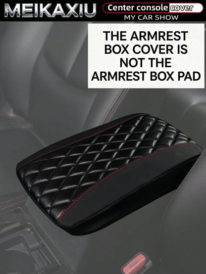 MEIKAXIU PU Leather 3D Embroidered Car Armrest Box Cover 32x19CM Size Dedicated Armrest Box Protector Car Interior Accessories For Women