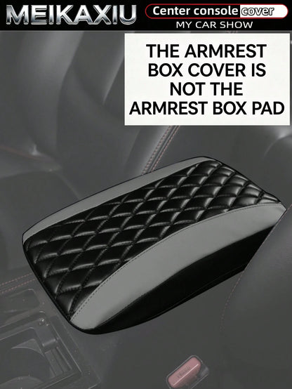 MEIKAXIU PU Leather 3D Embroidered Car Armrest Box Cover 32x19CM Size Dedicated Armrest Box Protector Car Interior Accessories For Women