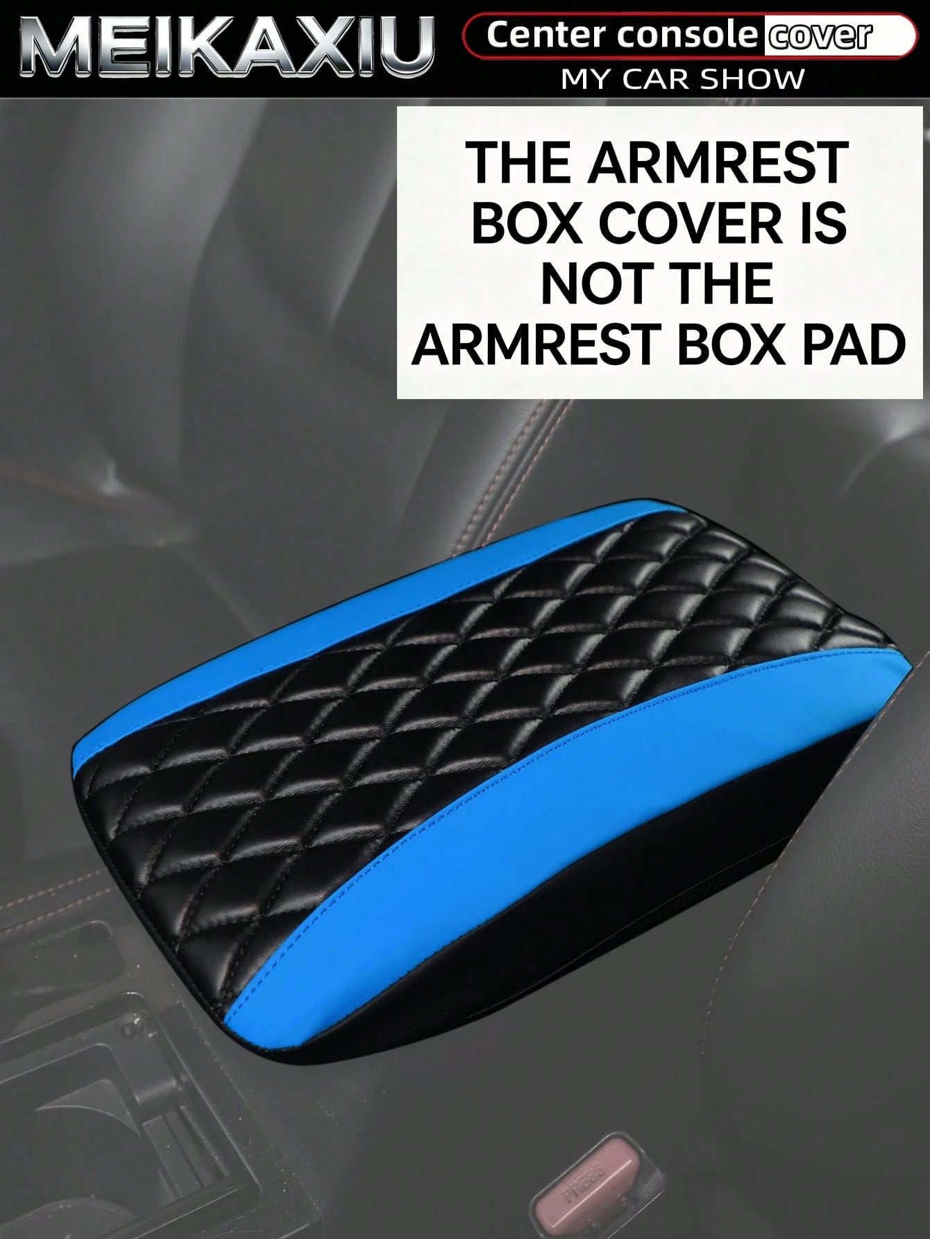 MEIKAXIU PU Leather 3D Embroidered Car Armrest Box Cover 32x19CM Size Dedicated Armrest Box Protector Car Interior Accessories For Women