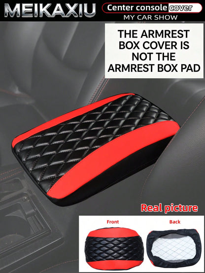 MEIKAXIU PU Leather 3D Embroidered Car Armrest Box Cover 32x19CM Size Dedicated Armrest Box Protector Car Interior Accessories For Women
