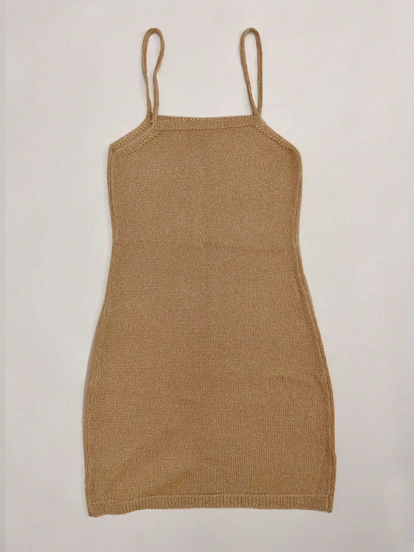 Mejors Women Casual Cute Shiny Sexy Elegant Knit Sleeveless Mini Knit Cover Up Dress, Beach Resort Party Night Out Summer Outfit, Khaki Vacation