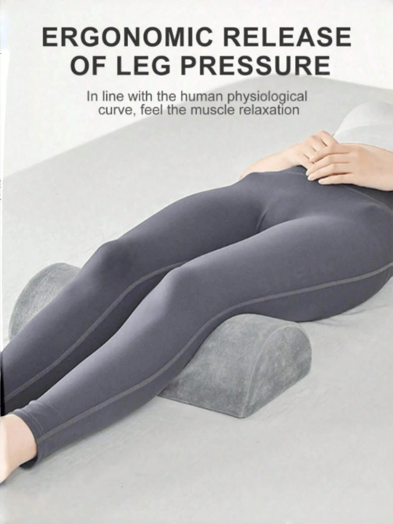 Memory Foam Crescent-Shaped Leg Support Pillow And Ergonomic Neck Cushion, Orthopedic Side-Sleeping Leg Elevation Pillow With Removable Washable Cover, Relieves Body Pressure, Suitable For Home Rest
