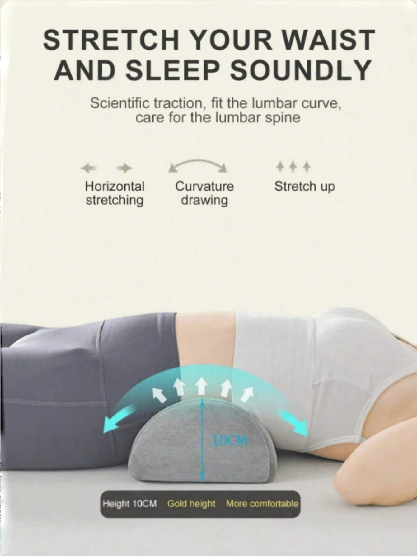 Memory Foam Crescent-Shaped Leg Support Pillow And Ergonomic Neck Cushion, Orthopedic Side-Sleeping Leg Elevation Pillow With Removable Washable Cover, Relieves Body Pressure, Suitable For Home Rest