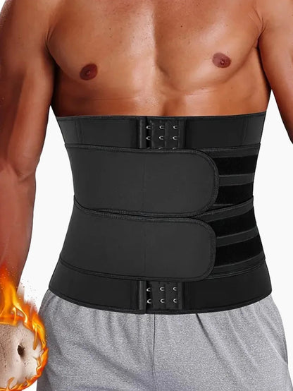 Men Breathable High Elasticity Waist Trainer Belt Sporty Compression For Posture Support Tummy Control Adjustable Moisture Wicking Gym Casual Wear