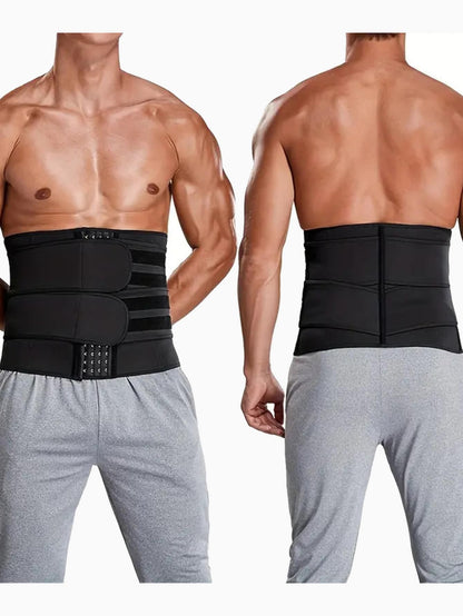 Men Breathable High Elasticity Waist Trainer Belt Sporty Compression For Posture Support Tummy Control Adjustable Moisture Wicking Gym Casual Wear