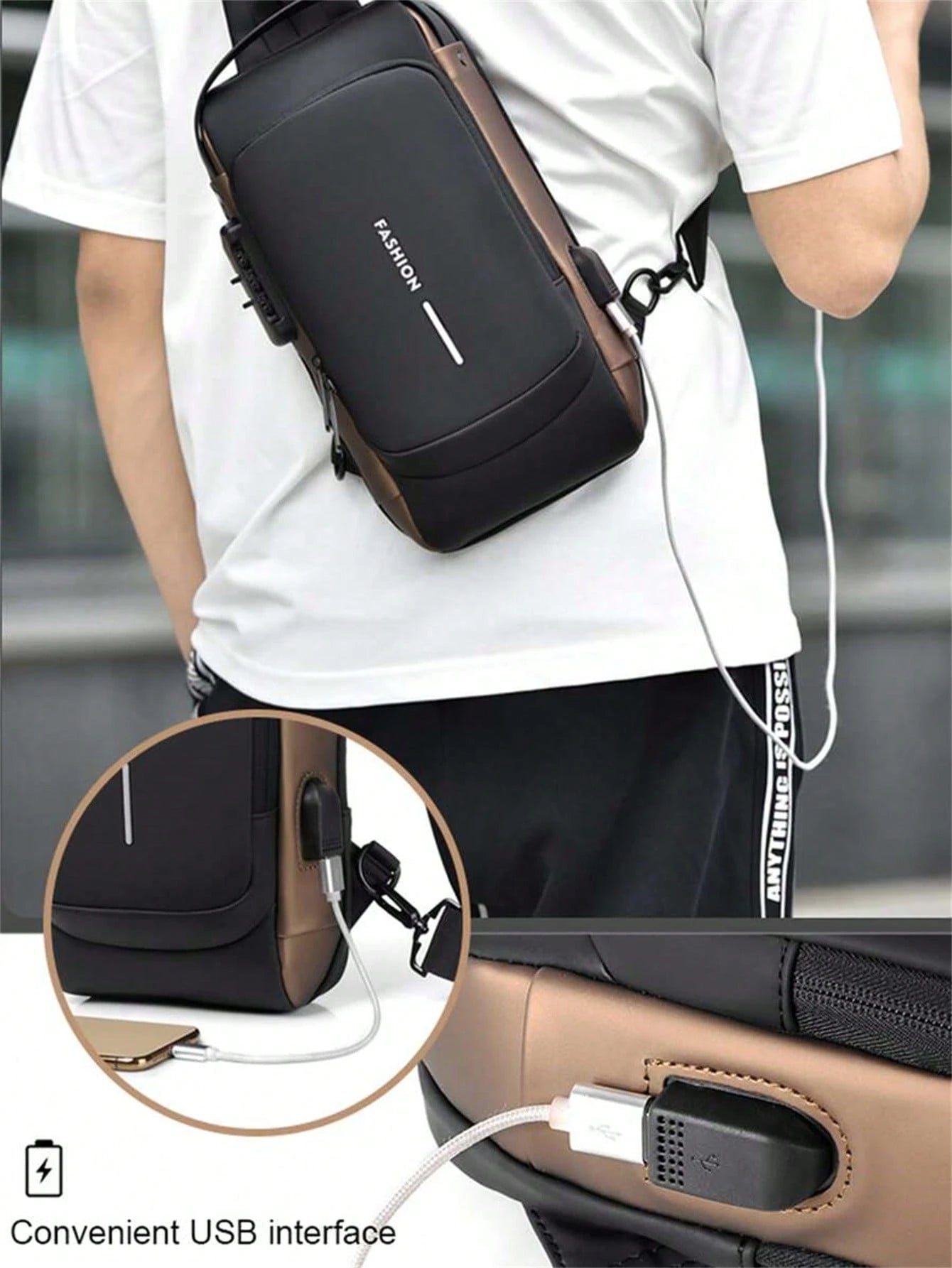 Men's Bags Shoulder Messenger Bag Multifunctional Sports Diagonal Hanging Chest Backpack USB College Bag Summer Fall Christmas Scream Men Bag Belt Bag Travel Bag Sling Bag Winter Christmas Gifts Bum B