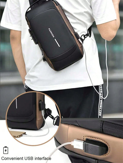 Men's Bags Shoulder Messenger Bag Multifunctional Sports Diagonal Hanging Chest Backpack USB College Bag Summer Fall Christmas Scream Men Bag Belt Bag Travel Bag Sling Bag Winter Christmas Gifts Bum B