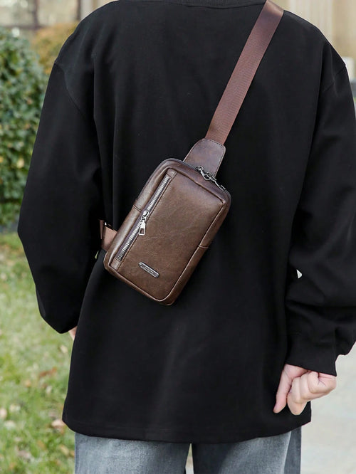 Men's Chest Bag Valentine's Day Style Men's Shoulder Bag Waterproof Fabric, No Burden On The Upper Body, Suitable For Campus Outdoor And Street