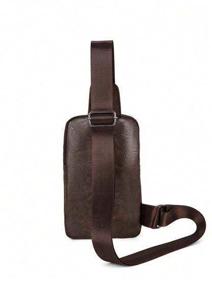 Men's Chest Bag Valentine's Day Style Men's Shoulder Bag Waterproof Fabric, No Burden On The Upper Body, Suitable For Campus Outdoor And Street