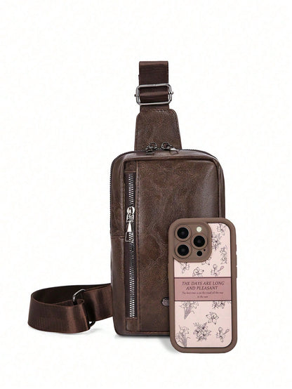 Men's Chest Bag Valentine's Day Style Men's Shoulder Bag Waterproof Fabric, No Burden On The Upper Body, Suitable For Campus Outdoor And Street