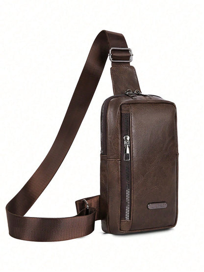 Men's Chest Bag Valentine's Day Style Men's Shoulder Bag Waterproof Fabric, No Burden On The Upper Body, Suitable For Campus Outdoor And Street