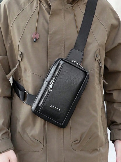 Men's Chest Bag Valentine's Day Style Men's Shoulder Bag Waterproof Fabric, No Burden On The Upper Body, Suitable For Campus Outdoor And Street