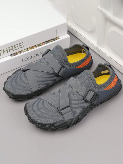 Men's Grey Water Shoes For Swimming, Beach, Pool, Surfing, Diving, And Walking, Quick-Dry And Barefoot Design