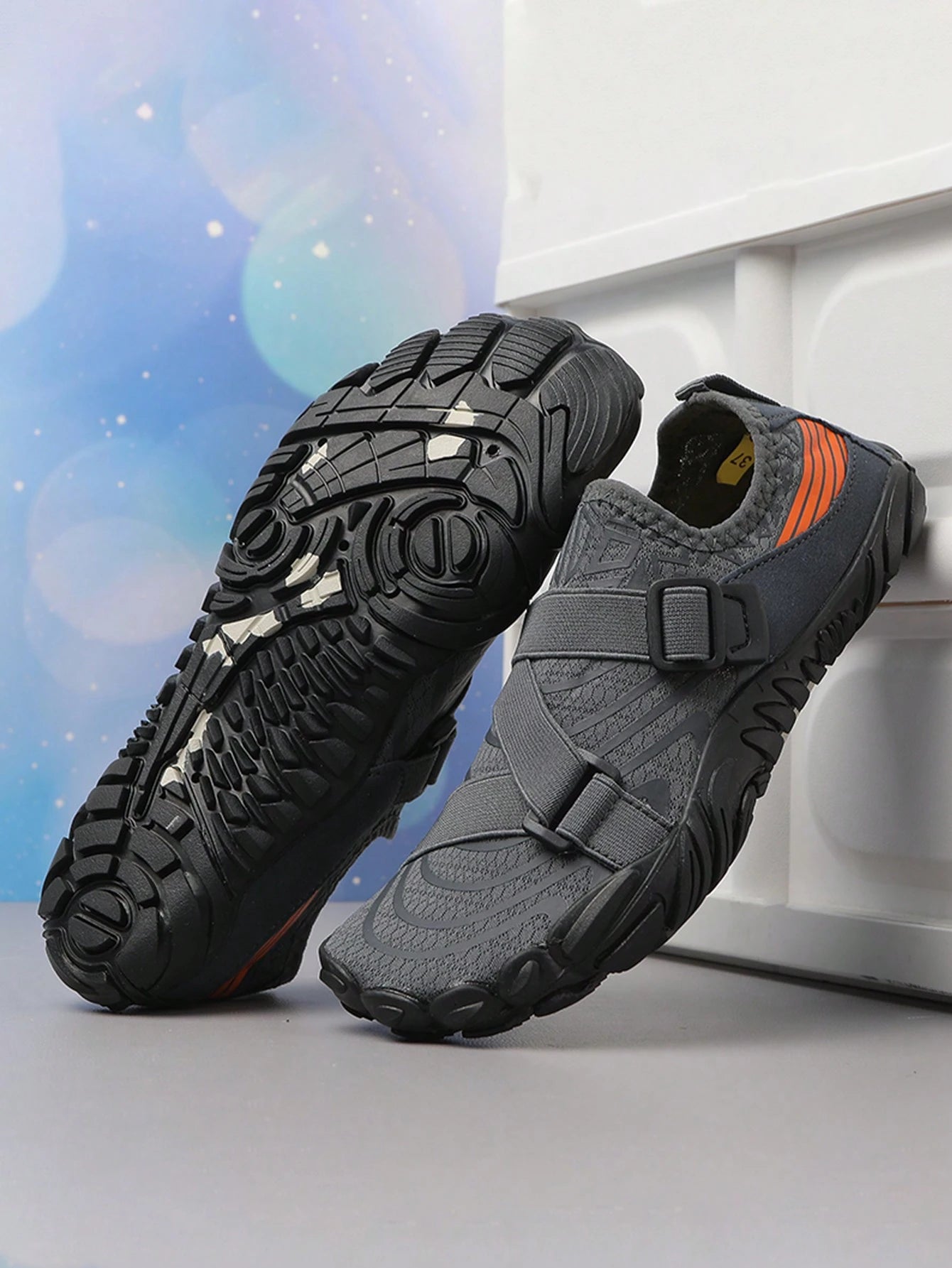 Men's Grey Water Shoes For Swimming, Beach, Pool, Surfing, Diving, And Walking, Quick-Dry And Barefoot Design