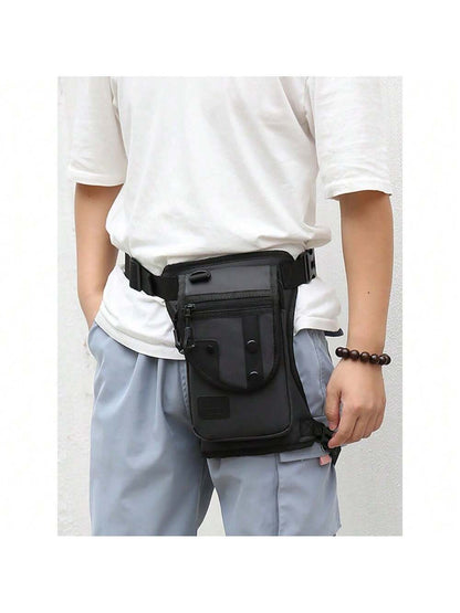 Men's Oxford Cloth Thigh Bag, Fashionable Hip Bag, Waist Bag, Thigh Bag, Hip Bag, Multi-Functional Cycling Men's One Shoulder Crossbody Bag, Hiking Travel, Student Autumn Travel, Christmas, Winter Gif