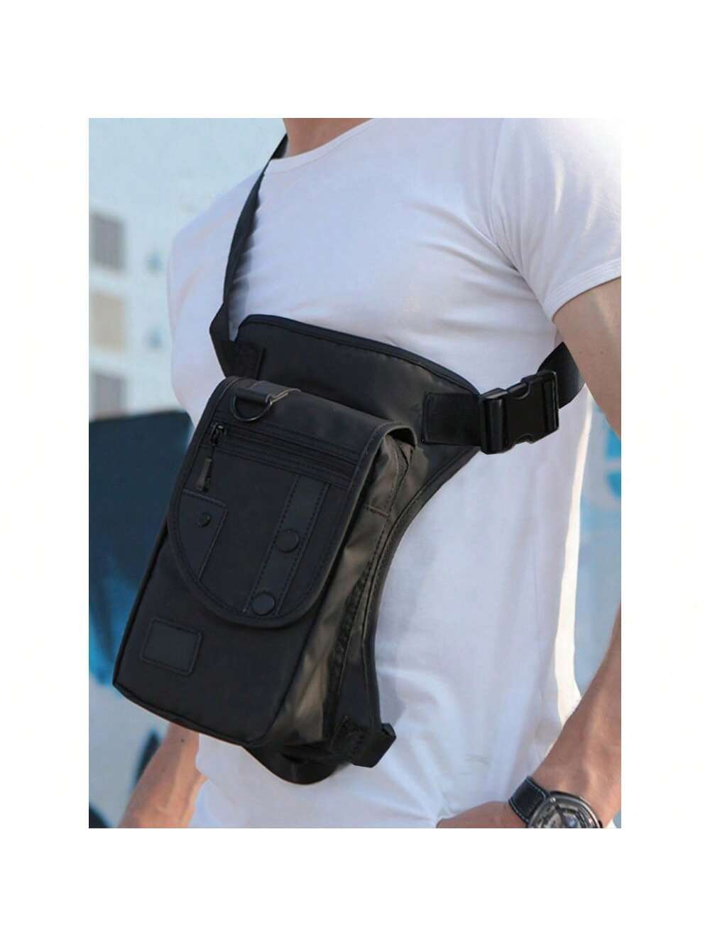 Men's Oxford Cloth Thigh Bag, Fashionable Hip Bag, Waist Bag, Thigh Bag, Hip Bag, Multi-Functional Cycling Men's One Shoulder Crossbody Bag, Hiking Travel, Student Autumn Travel, Christmas, Winter Gif