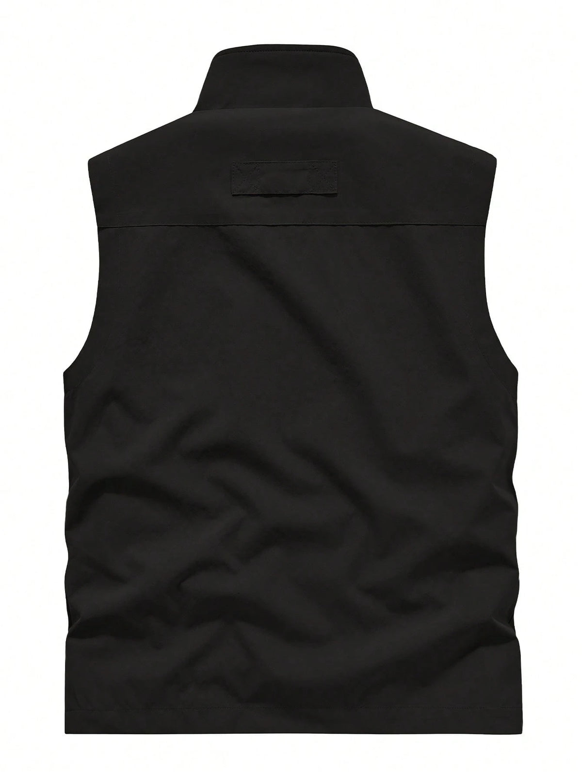 Men's Sleeveless Stand Collar Vest Jacket, Lightweight, Multi-Pocket, Spring & Autumn Black Summer Sports