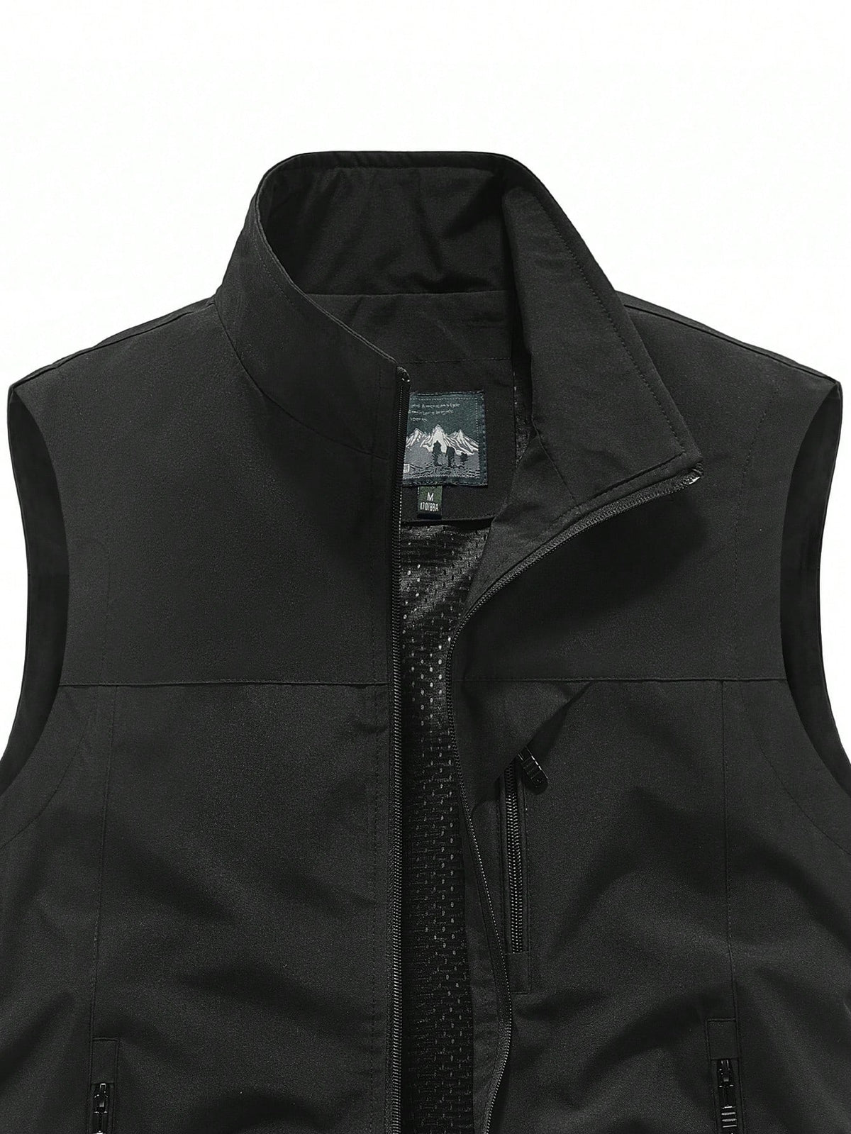 Men's Sleeveless Stand Collar Vest Jacket, Lightweight, Multi-Pocket, Spring & Autumn Black Summer Sports