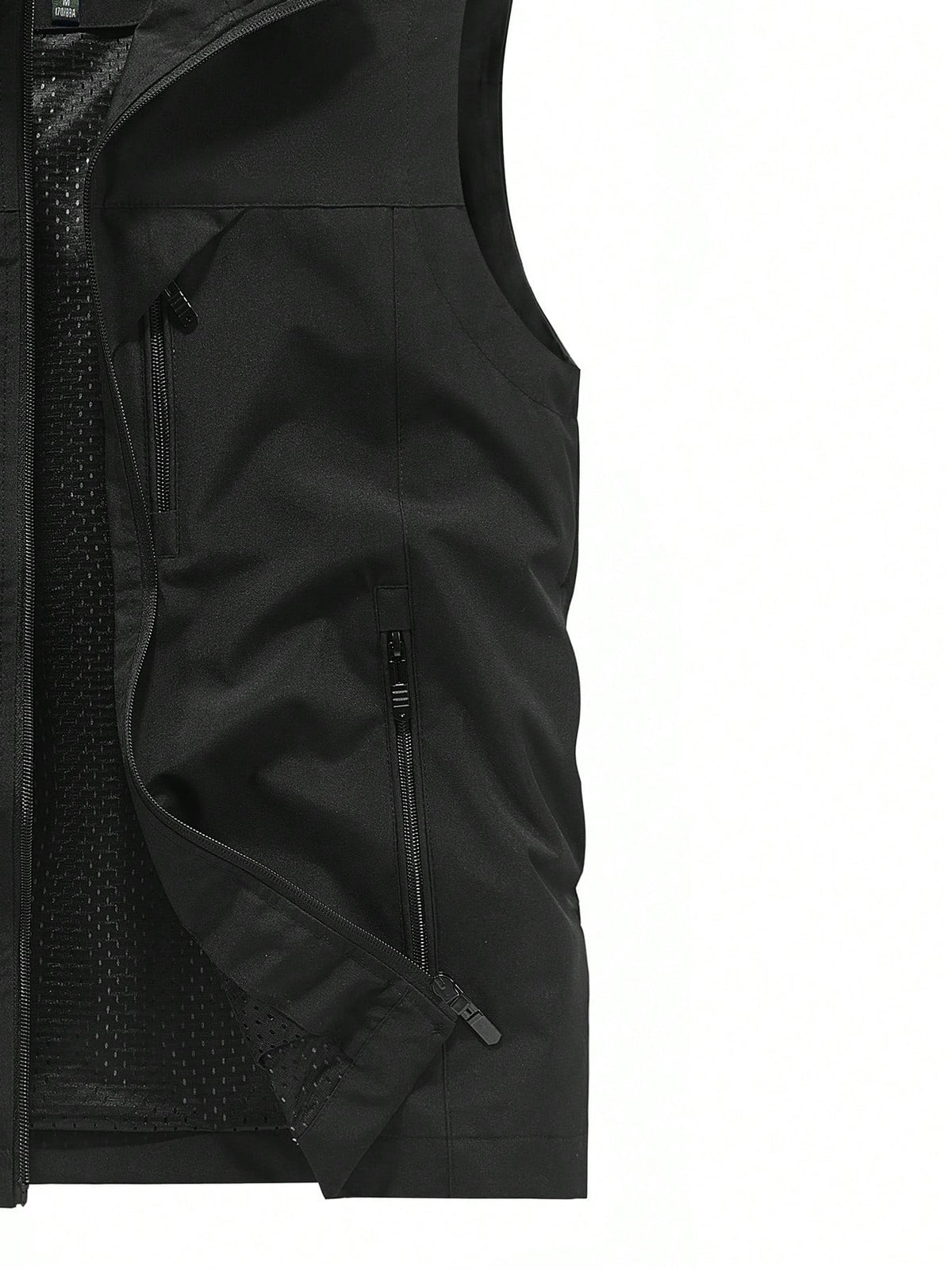Men's Sleeveless Stand Collar Vest Jacket, Lightweight, Multi-Pocket, Spring & Autumn Black Summer Sports