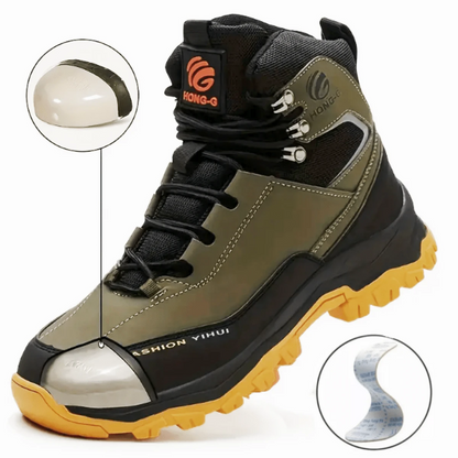 Men's Steel Toe Shoes Waterproof Soft Durable Work Boots Indestructible Comfortable Work Boots Anti-Slip Work Shoes Women's Work Shoes