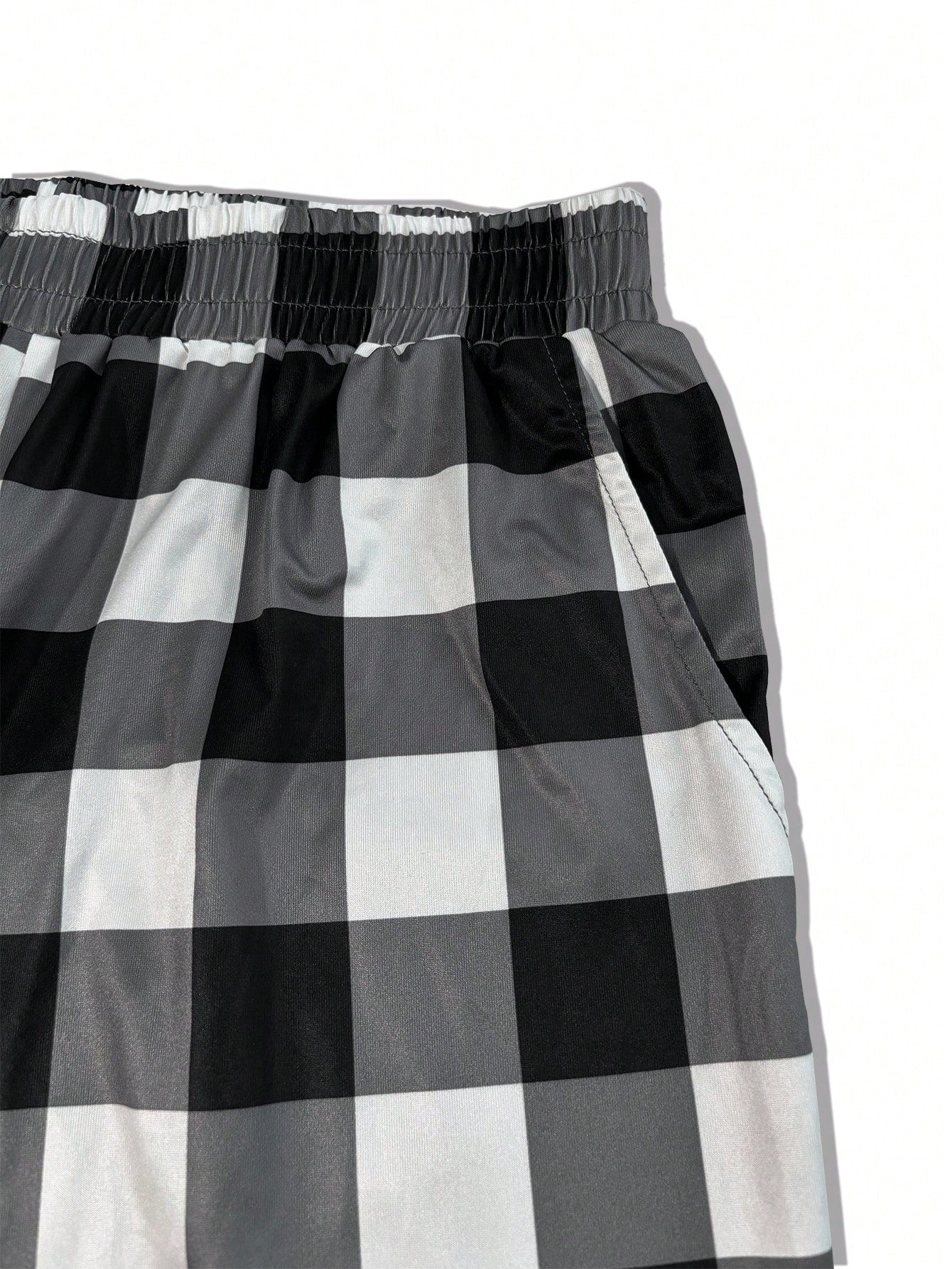 Men's Summer Disney Mickey Mouse 9-Grid Print Loungewear Set, Casual T-Shirt And Plaid Shorts 2 Pieces Set