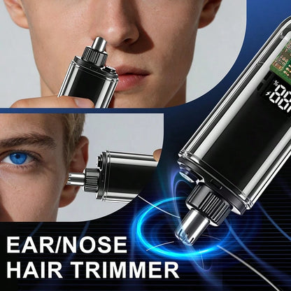 Men's USB Rechargeable Nose Hair Trimmer- Compact Portable Digital Display Design, Suitable For Home Or Business Travel, Battery Capacity 220mAh
