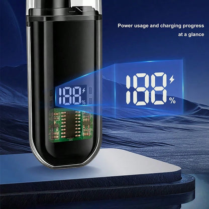 Men's USB Rechargeable Nose Hair Trimmer- Compact Portable Digital Display Design, Suitable For Home Or Business Travel, Battery Capacity 220mAh