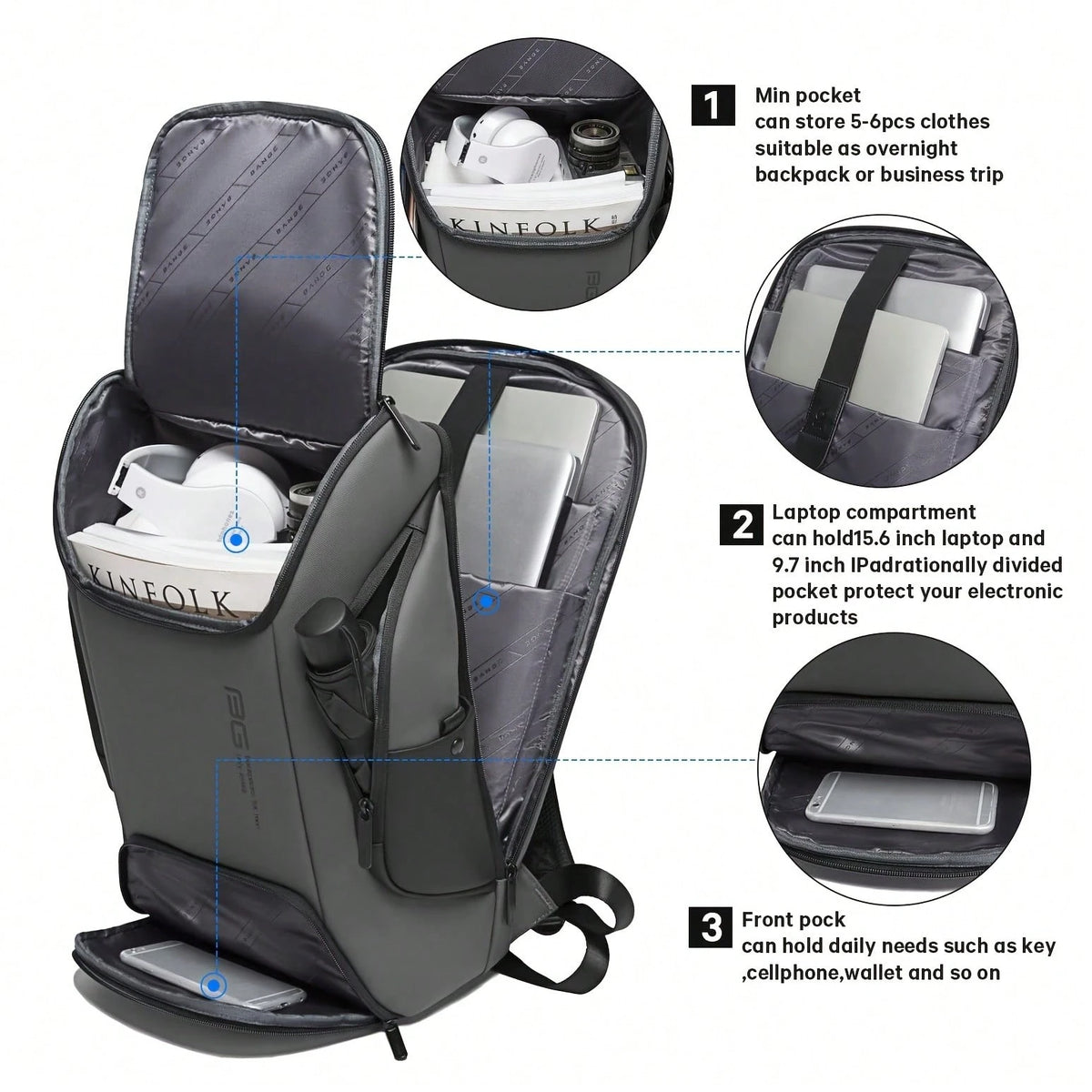 Men' S Work Backpack, Stylish Travel Shoulder Bag, 3Dmolded High-Tech Backpack, Business Laptop Bagcompatible With Up To A 17.3-Inch Laptop, Premiumquality, Perfect Christmas Or Birthday Gift