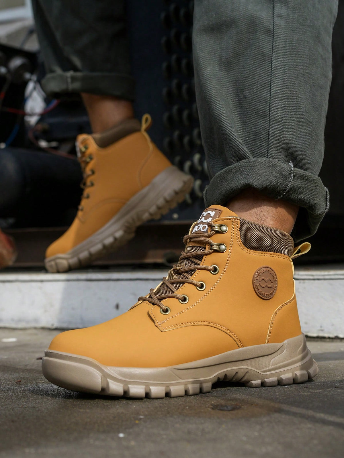 Men's Work Safety Shoes High-Top Steel Toe Boots, Large Size Hunting Boots, Outdoor Sports Shoes, Hiking Boots, Lace-Up Safety Shoes, Anti-Smash Anti-Pressure Protective Shoes, Suitable For Constructi