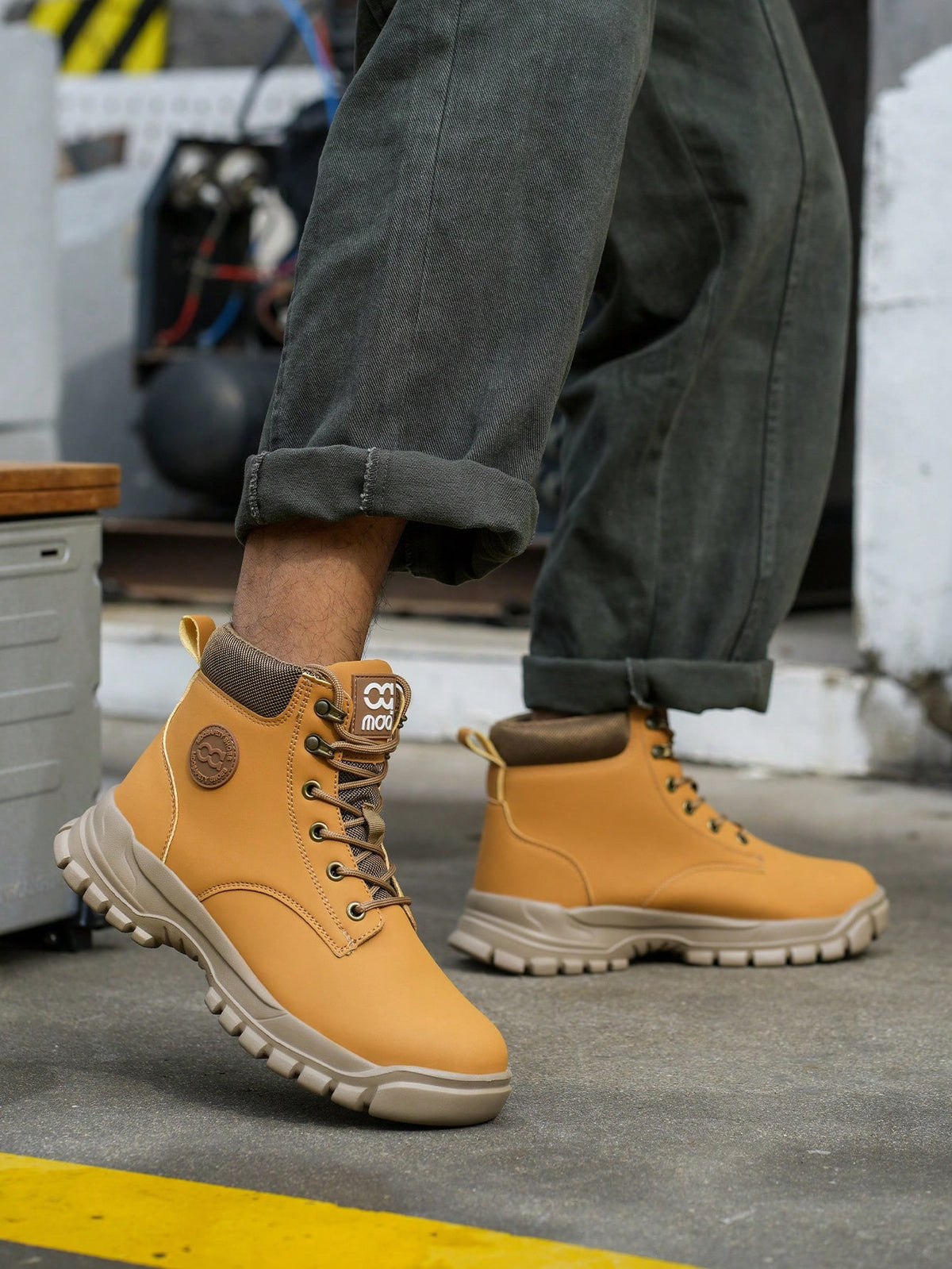 Men's Work Safety Shoes High-Top Steel Toe Boots, Large Size Hunting Boots, Outdoor Sports Shoes, Hiking Boots, Lace-Up Safety Shoes, Anti-Smash Anti-Pressure Protective Shoes, Suitable For Constructi
