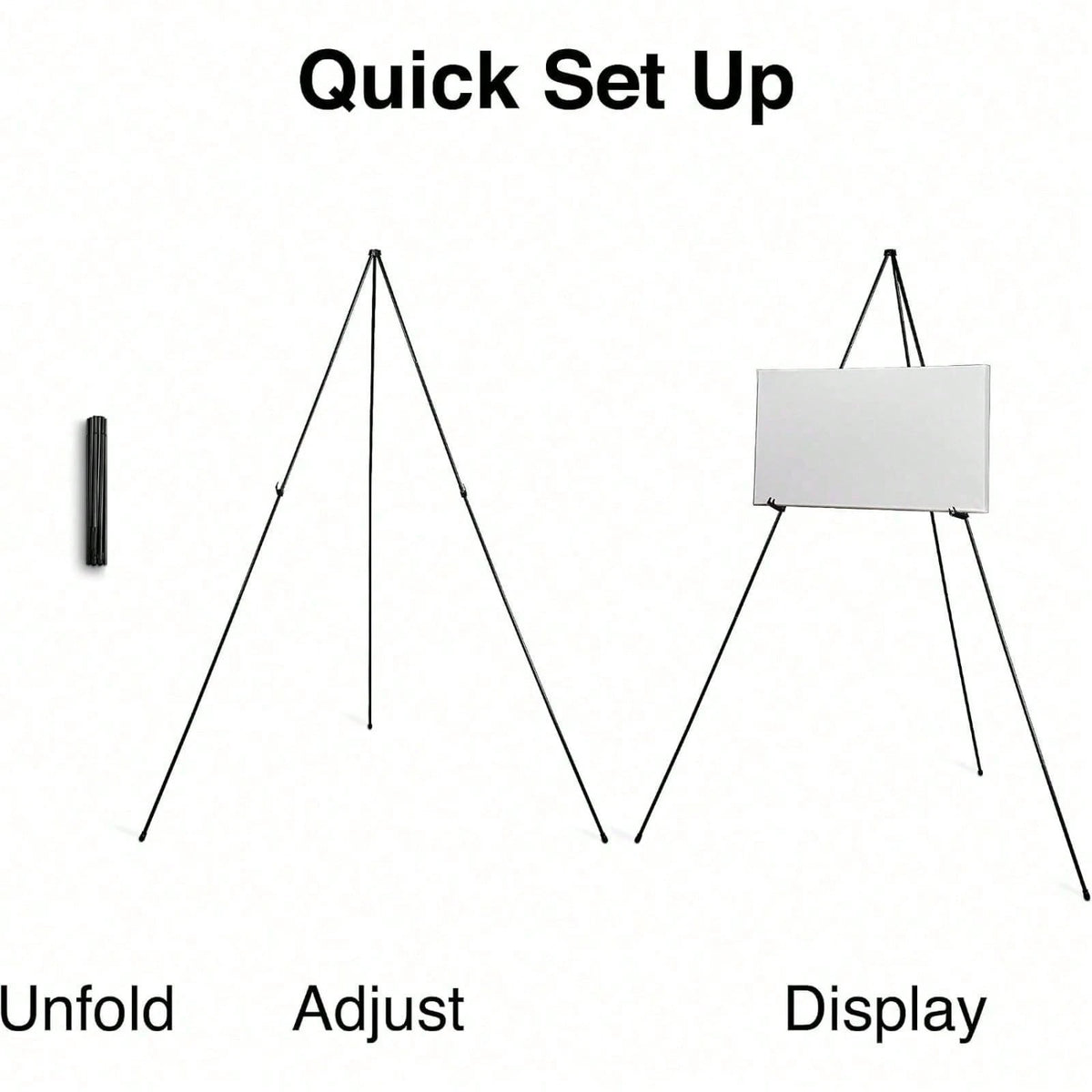 Metal Tripod Easel Stand, Foldable Adjustable Height Display Stand, Portable Floor Easel For Canvas Painting, Poster, Photo Frame, Sign Holder, Ideal For Home Art Creation & Daily Display