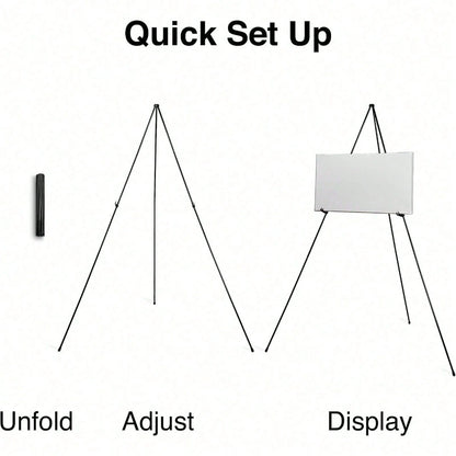 Metal Tripod Easel Stand, Foldable Adjustable Height Display Stand, Portable Floor Easel For Canvas Painting, Poster, Photo Frame, Sign Holder, Ideal For Home Art Creation & Daily Display