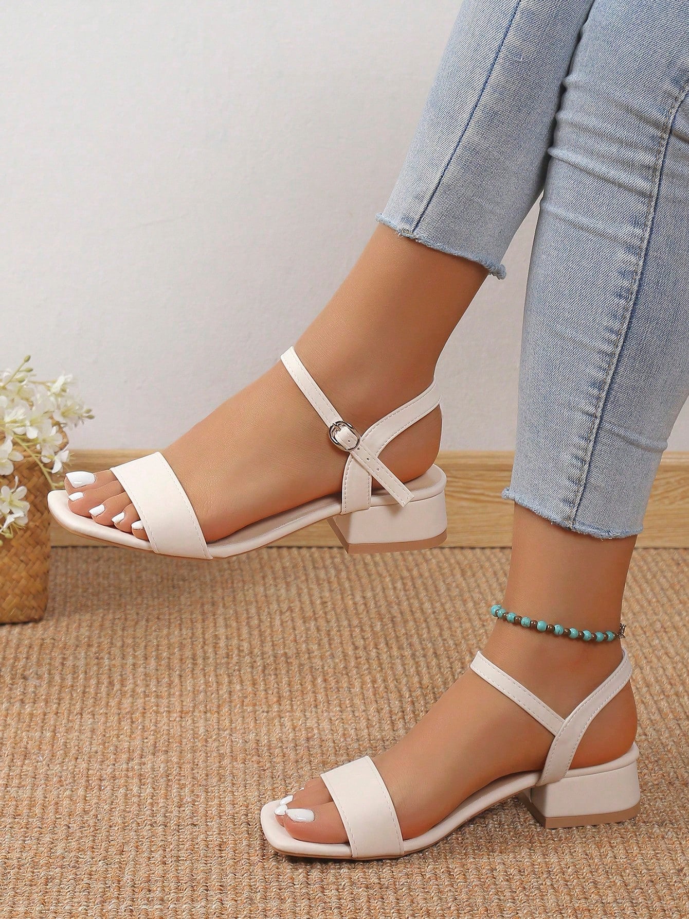 Mid-Heel Chunky Women's Sandals, 2024 New Arrival, High-Heeled Ankle Strap Sandals