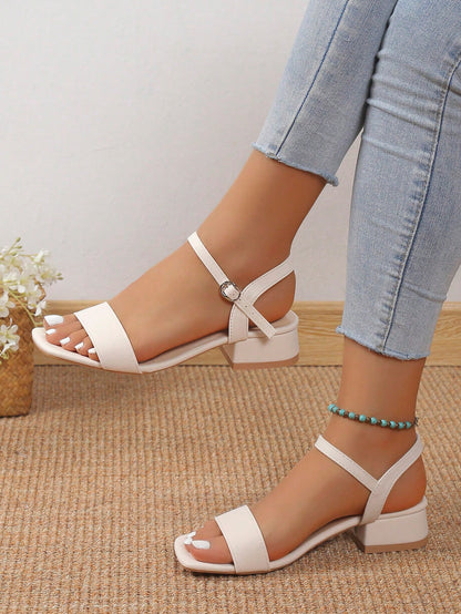 Mid-Heel Chunky Women's Sandals, 2024 New Arrival, High-Heeled Ankle Strap Sandals