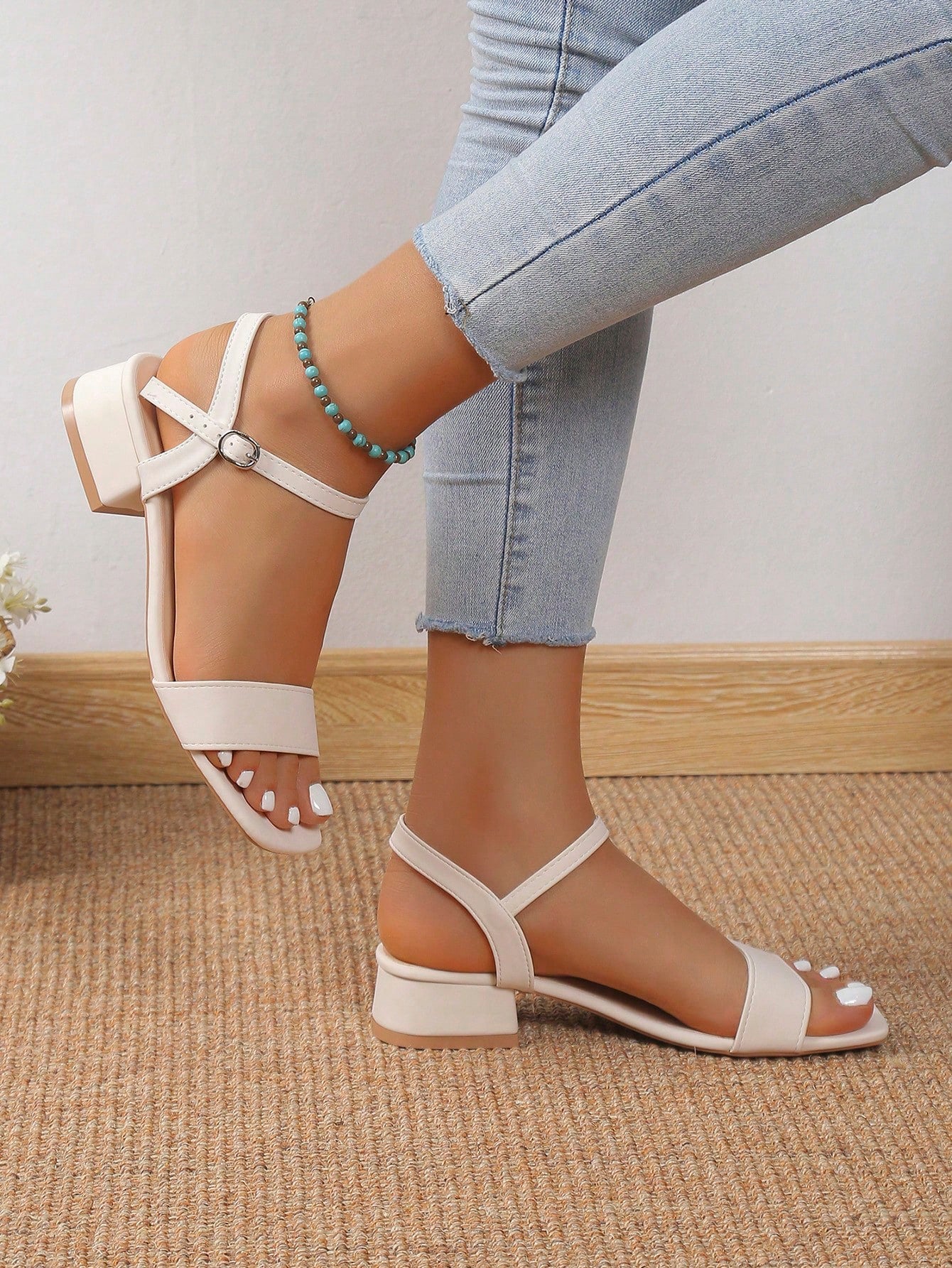 Mid-Heel Chunky Women's Sandals, 2024 New Arrival, High-Heeled Ankle Strap Sandals