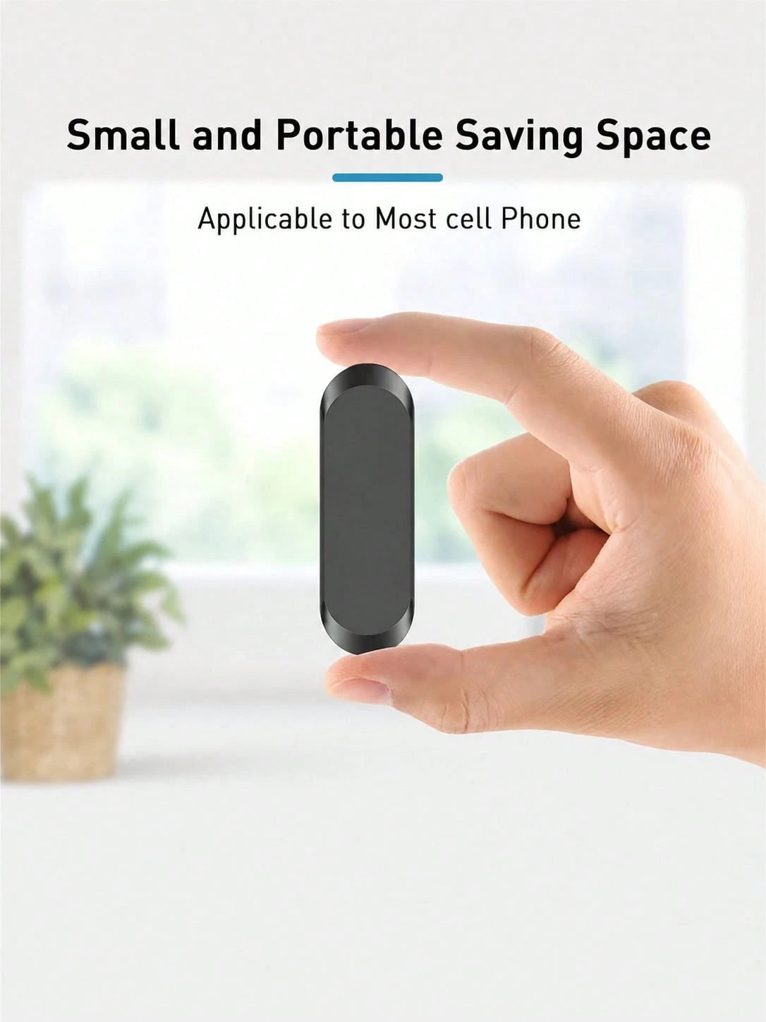 Mini Alloy Magnetic Car Phone Holder, Ultra Strong Magnet Stick-On Mount, Slim Paste Universal Mobile Stand, One-Hand Operation Anti-Fall Bracket For Dashboard Desktop GPS Navigation