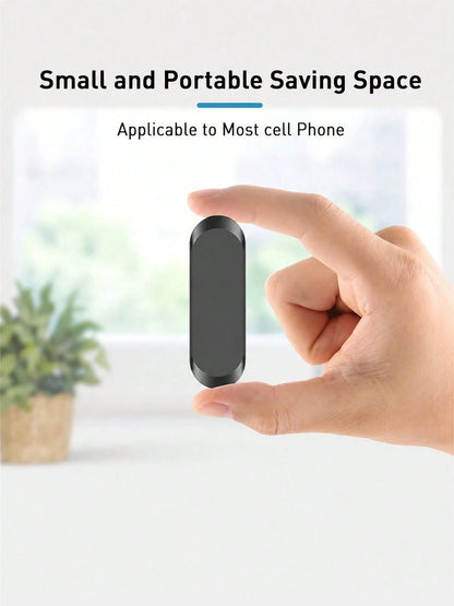 Mini Alloy Magnetic Car Phone Holder, Ultra Strong Magnet Stick-On Mount, Slim Paste Universal Mobile Stand, One-Hand Operation Anti-Fall Bracket For Dashboard Desktop GPS Navigation