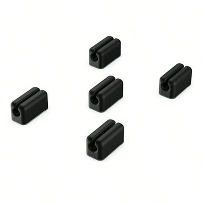 Mini Cable Management Clip Kit With Adhesive, Cord Organizer, Wire Holder For Desk, Nightstand, Phone Charger, Computer, Home, Office, Car, Black, 5 Pack