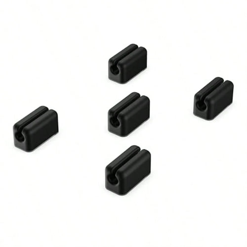 Mini Cable Management Clip Kit With Adhesive, Cord Organizer, Wire Holder For Desk, Nightstand, Phone Charger, Computer, Home, Office, Car, Black, 5 Pack