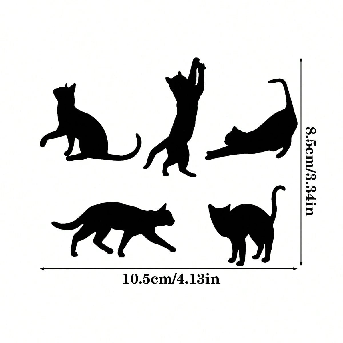 Mini Cat Sticker Set Of 5- Funny Kitten Sticker Sticker Car, 5pcs/Set Kitten Stickers, Kitten Decoration Stickers In Various Postures