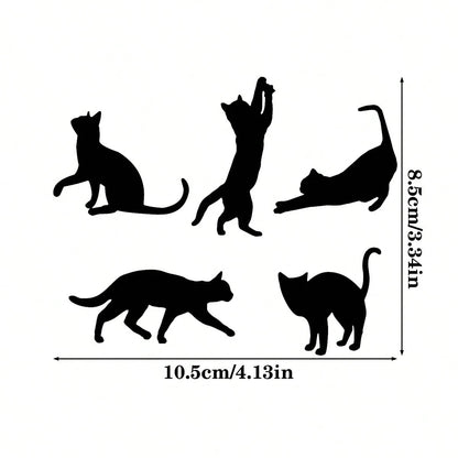 Mini Cat Sticker Set Of 5- Funny Kitten Sticker Sticker Car, 5pcs/Set Kitten Stickers, Kitten Decoration Stickers In Various Postures