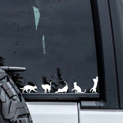 Mini Cat Sticker Set Of 5- Funny Kitten Sticker Sticker Car, 5pcs/Set Kitten Stickers, Kitten Decoration Stickers In Various Postures
