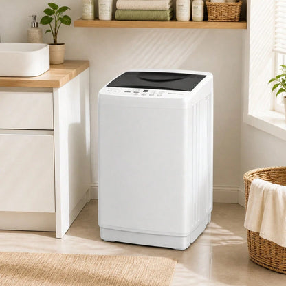 Mini Compact Washing Machine – Portable 7.7 Lbs (1.06 Cu.Ft) Capacity, Top Load Washer For Small Apartments, Dorms, RVs – Space Saving, Energy Efficient Laundry Appliance