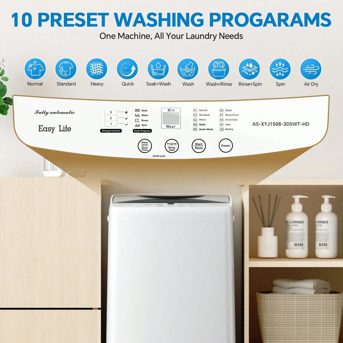 Mini Compact Washing Machine – Portable 7.7 Lbs (1.06 Cu.Ft) Capacity, Top Load Washer For Small Apartments, Dorms, RVs – Space Saving, Energy Efficient Laundry Appliance